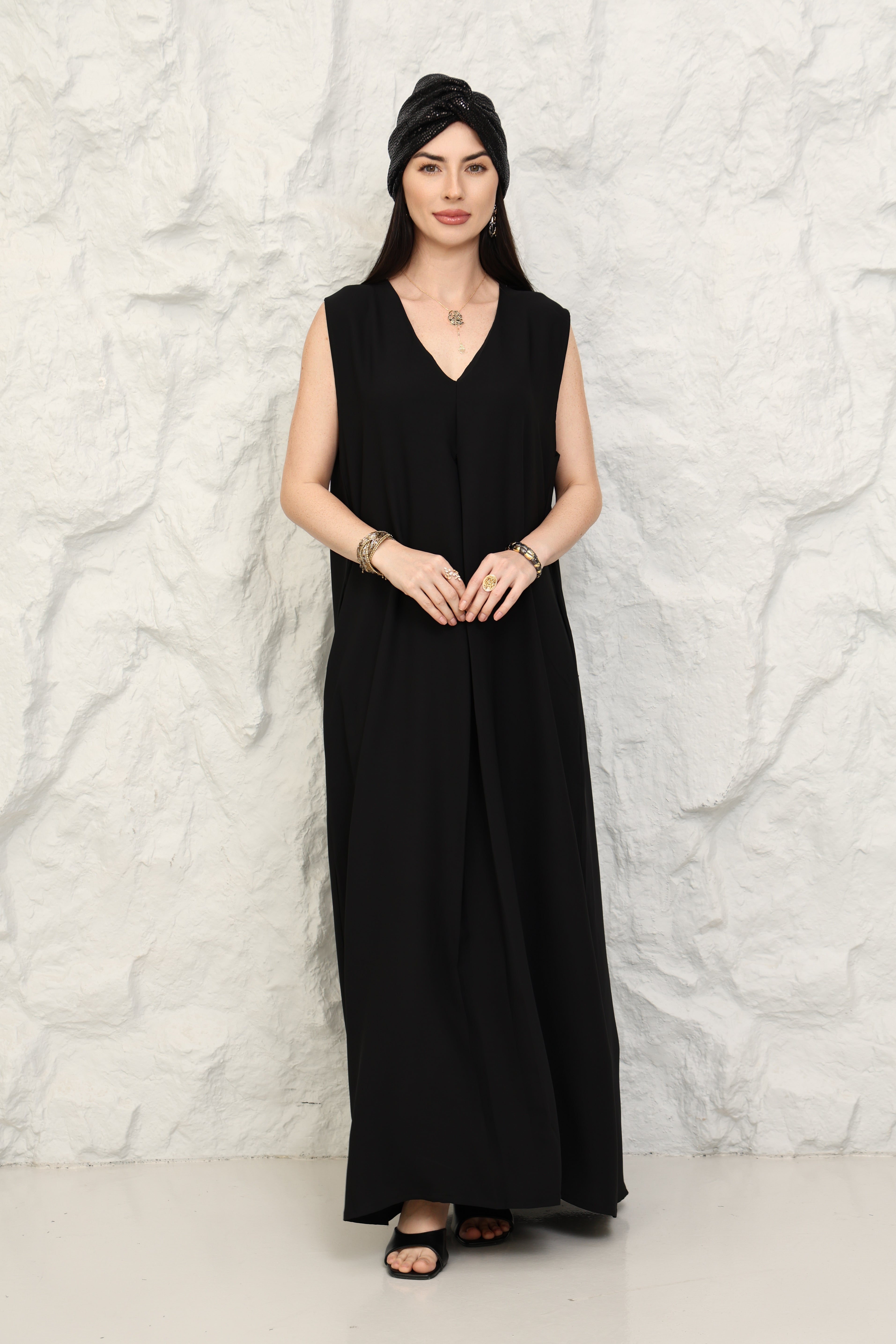 black inner dress Elegant Satin Maxi – Atelieruae Size:46 Short Sequins Halter Neck with luxury_loungewear or even as a