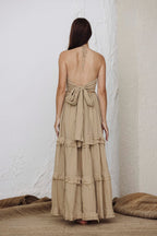 Desert Sand Ruffle Tiered Maxi Dress