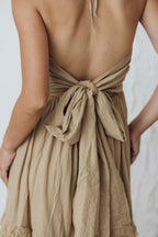Desert Sand Ruffle Tiered Maxi Dress