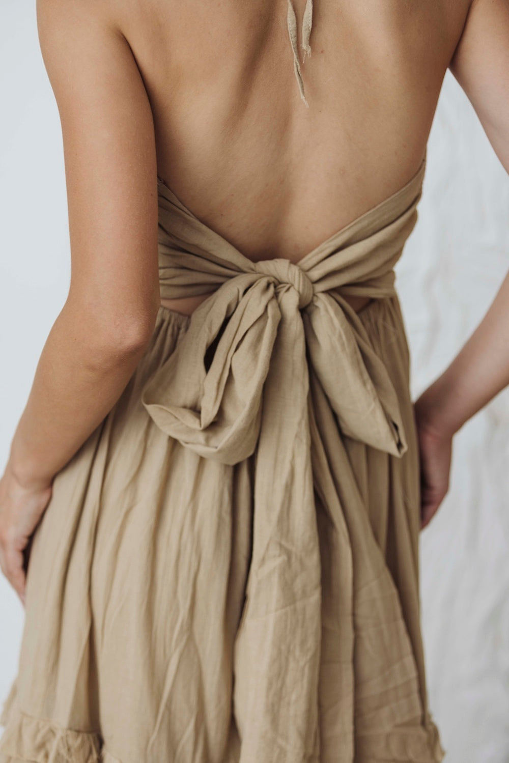 Desert Sand Ruffle Tiered Maxi Dress