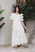Ivory Grace Ruffle Maxi Dress