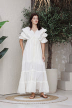 Ivory Grace Ruffle Maxi Dress