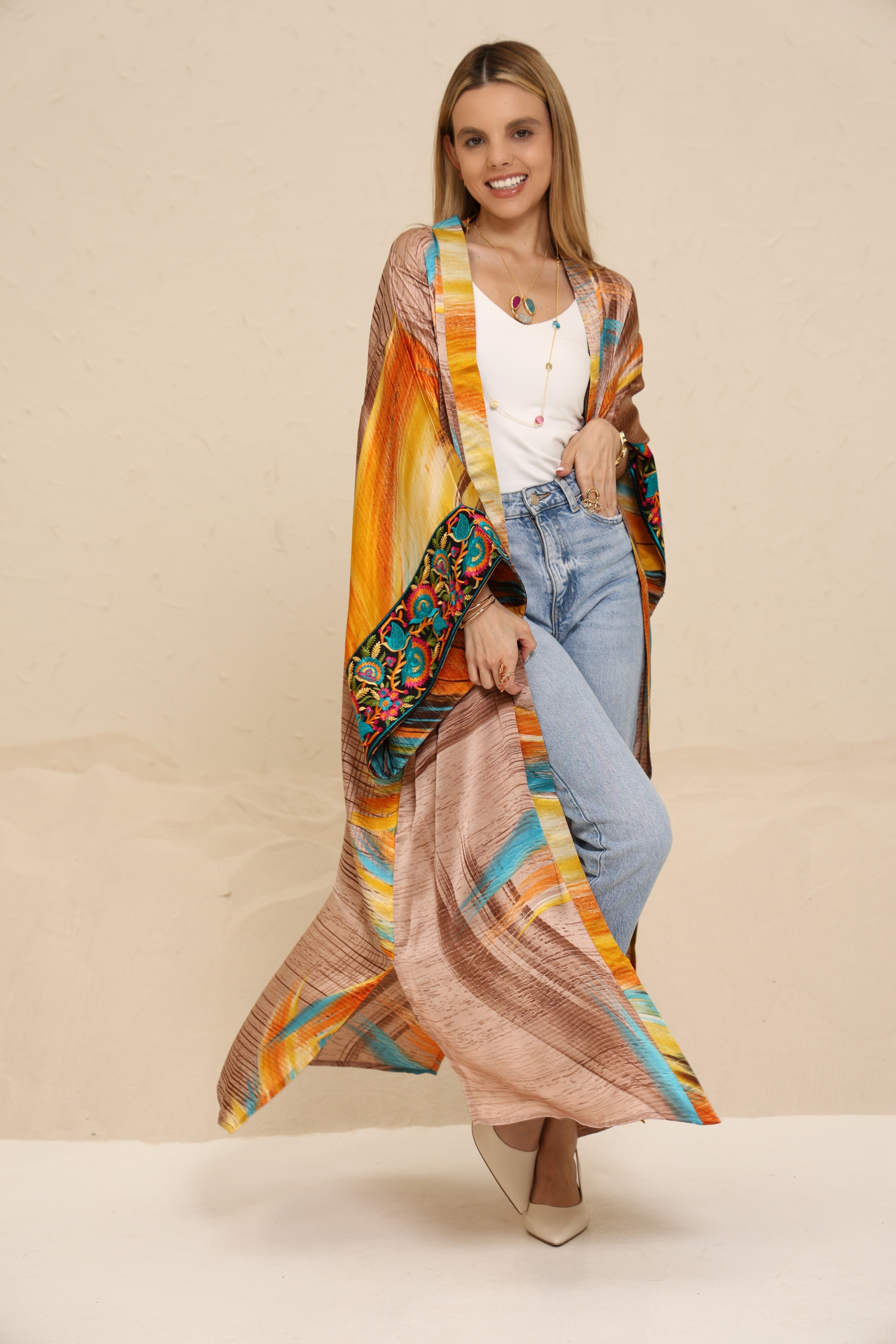 Skye Kimono Brown - Long