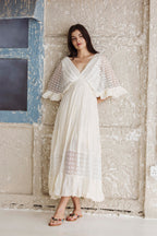 Bohemian White Lace Maxi Dress for Women | Elegant Resort & Beach Vacation Dress