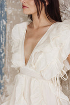 White Ruffle Maxi Dress for Women – Elegant Boho Summer Vacation Dress