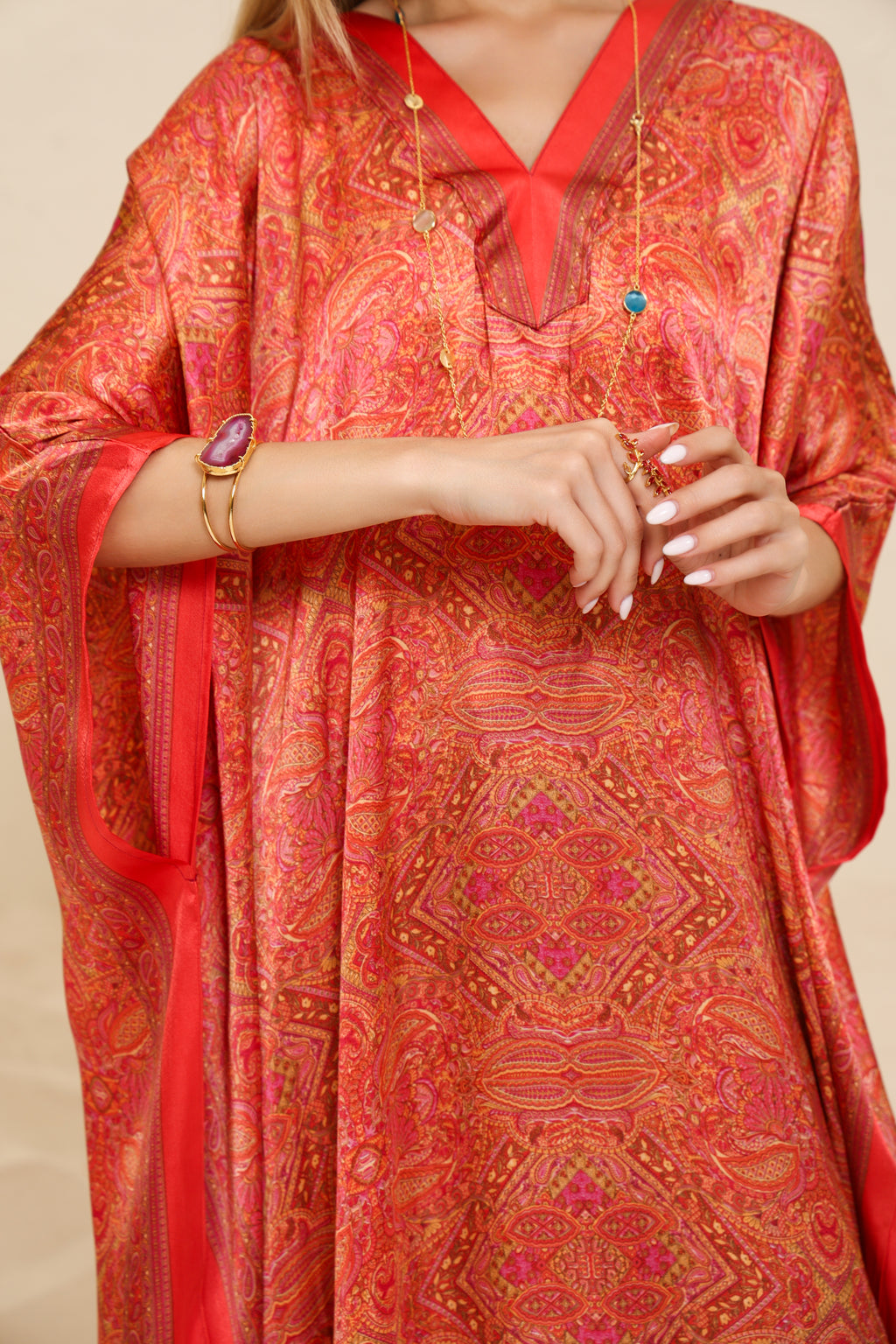 Kaftan Printed Lightcoral