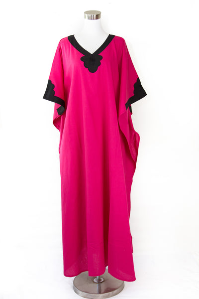 Poncho Style Cotton Dress - Pink - Atelieruae