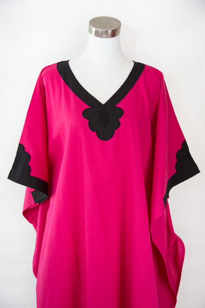 Poncho Style Cotton Dress - Pink - Atelieruae