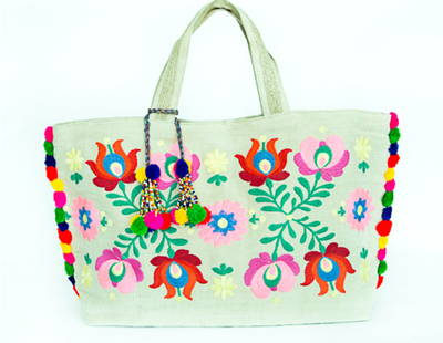Colourful Embroidered Tote Bag - Atelieruae